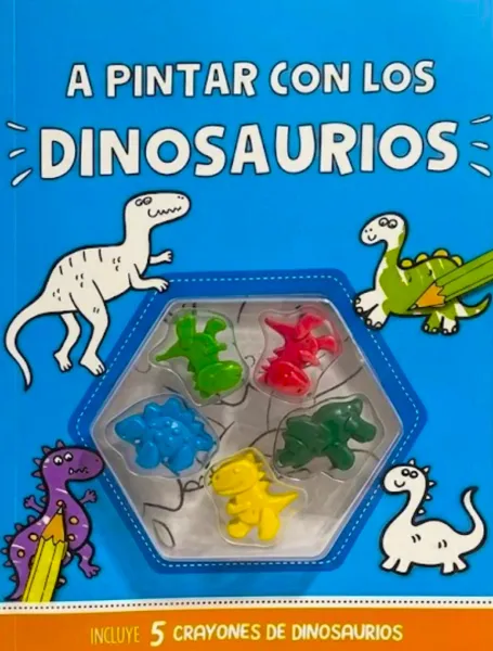 A PINTAR CON LOS DINOSAURIOS CON CRAYONES